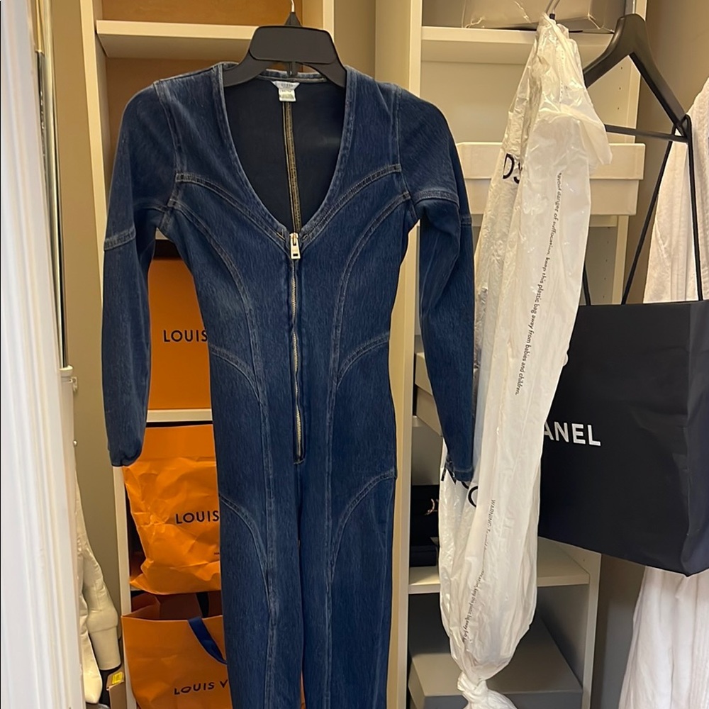 Guess Dark Blue Denim Jumpsuit